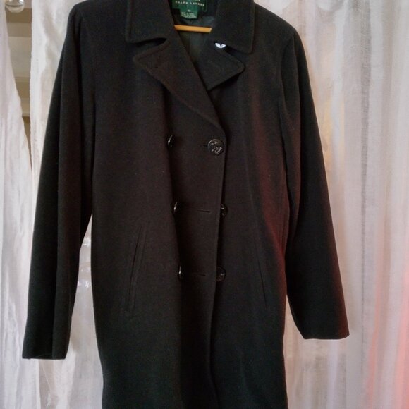 Ralph Lauren Pea Coat, cashmere/wool blend, black, size 10, perfect condition - Picture 2 of 8
